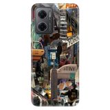 Senada Xiaomi Redmi Note 11e ile Uyumlu Kılıf Resimli Desenli Silikon Newyork Retro