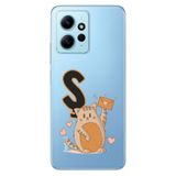 Senada Xiaomi Redmi Note 12 4G ile Uyumlu Kılıf Resimli Desenli Silikon Kedili S Harfi