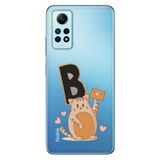 Senada Xiaomi Redmi Note 12 Pro 4G ile Uyumlu Kılıf Resimli Desenli Silikon Kedili B Harfi