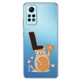 Senada Xiaomi Redmi Note 12 Pro 4G ile Uyumlu Kılıf Resimli Desenli Silikon Kedili L Harfi