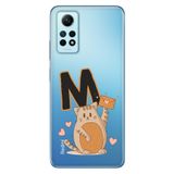 Senada Xiaomi Redmi Note 12 Pro 4G ile Uyumlu Kılıf Resimli Desenli Silikon Kedili M Harfi