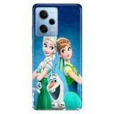 Senada Xiaomi Redmi Note 12 Pro 5g ile Uyumlu Kılıf Resimli Desenli Silikon ElsaAnnaOlaf