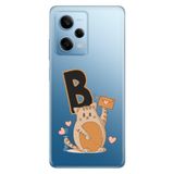 Senada Xiaomi Redmi Note 12 Pro 5g ile Uyumlu Kılıf Resimli Desenli Silikon Kedili B Harfi