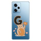 Senada Xiaomi Redmi Note 12 Pro 5g ile Uyumlu Kılıf Resimli Desenli Silikon Kedili G Harfi