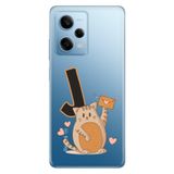 Senada Xiaomi Redmi Note 12 Pro 5g ile Uyumlu Kılıf Resimli Desenli Silikon Kedili J Harfi