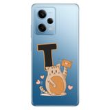 Senada Xiaomi Redmi Note 12 Pro 5g ile Uyumlu Kılıf Resimli Desenli Silikon Kedili T Harfi
