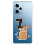 Senada Xiaomi Redmi Note 12 Pro 5g ile Uyumlu Kılıf Resimli Desenli Silikon Kedili Z Harfi