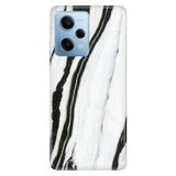 Senada Xiaomi Redmi Note 12 Pro 5g ile Uyumlu Kılıf Resimli Desenli Silikon Siyah Beyaz Mermer