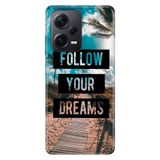 Senada Xiaomi Redmi Note 12 Pro 5G İle Uyumlu Kılıf Silikon Desenli Resimli Kapak Follow Your Dreams