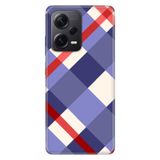 Senada Xiaomi Redmi Note 12 Pro 5G İle Uyumlu Kılıf Silikon Desenli Resimli Kapak Mavi Ekose
