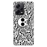Senada Xiaomi Redmi Note 12 Pro 5G İle Uyumlu Kılıf Silikon Desenli Resimli Kapak Skull White