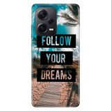 Senada Xiaomi Redmi Note 12 Pro 5G İle Uyumlu Kılıf Silikon Tioserisi Follow Your Dreams