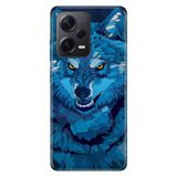 Senada Xiaomi Redmi Note 12 Pro 5G İle Uyumlu Kılıf Silikon Tioserisi Mavi Çizim Kurt
