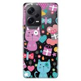 Senada Xiaomi Redmi Note 12 Pro 5G İle Uyumlu Kılıf Silikon Tioserisi Pembe Kedi,Color184