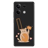 Senada Xiaomi Redmi Note 13 5g ile Uyumlu Kılıf Resimli Desenli Silikon Kedili I Harfi