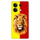 Senada Xiaomi Redmi Note 13 5G İle Uyumlu Kılıf Resimli Silikon Desenli Sarı Kırmızı Parçalı Aslan