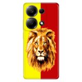 Senada Xiaomi Redmi Note 13 Pro 4G İle Uyumlu Kılıf Nano Silikon Desenli Sarı Kırmızı Parçalı Aslan