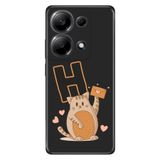 Senada Xiaomi Redmi Note 13 Pro 4G ile Uyumlu Kılıf Resimli Desenli Silikon Kedili H Harfi