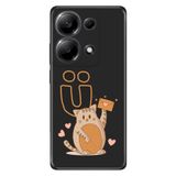 Senada Xiaomi Redmi Note 13 Pro 4G ile Uyumlu Kılıf Resimli Desenli Silikon Kedili Ü Harfi