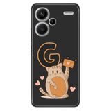 Senada Xiaomi Redmi Note 13 Pro Plus 5g ile Uyumlu Kılıf Baskılı Silikon Kedili G Harfi