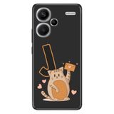 Senada Xiaomi Redmi Note 13 Pro Plus 5g ile Uyumlu Kılıf Baskılı Silikon Kedili J Harfi