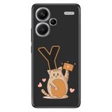 Senada Xiaomi Redmi Note 13 Pro Plus 5g ile Uyumlu Kılıf Baskılı Silikon Kedili Y Harfi