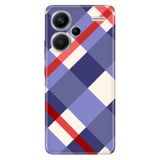 Senada Xiaomi Redmi Note 13 Pro Plus 5G İle Uyumlu Kılıf Silikon Mavi Ekose