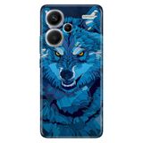 Senada Xiaomi Redmi Note 13 Pro Plus 5G İle Uyumlu Kılıf Silikon Resimli Mavi Çizim Kurt