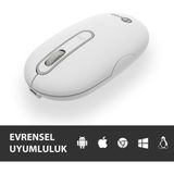Senal Store Lenovo WS207 Şarj Edilebilir Kablosuz 1600DPI 4 Tuşlu Sessiz Kompakt Optik Mouse - Beyaz