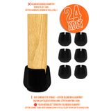 senal ticaret 24 Ad 32 Mm Siyah Silikon Masa Sandalye Pabuç Kaydırmaz Koltuk Zemin Koruyucu Çizdirmez Ayak Kılıfı
