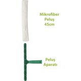 Senax Pratik Cam Silme Aparatı Mikrofiber Peluş Bezi – Yüksek Emicilik, Kolay Tak- çıkar - 45 cm
