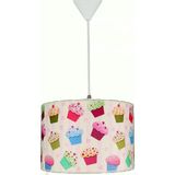Şenay Aydınlatma Pembe Cupcake Çocuk Odası Silindir Kumaş Sarkıt Avize