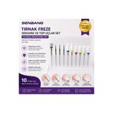 SENBANG 10’lu Seramik Freze Ucu Seti Manikür Pedikür Tırnak Freze Uçları Nail Drill Bit Profesyonel Top Uç Seti