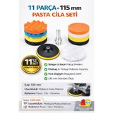 SENBANG 11 Parça 115 mm Pasta Cila Seti | Sünger & Keçe Polisaj Pedleri | Matkap ve Polisaj Makinesi Uyumlu