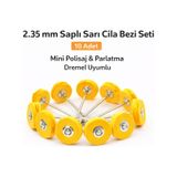SENBANG 2.35 mm Saplı Sarı Cila Bezi Seti 10 Adet – Mini Polisaj ve Parlatma Keçesi Dremel Uyumlu