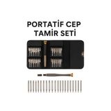 SENBANG 25 Parça Profesyonel Portatif Cep Tamir Seti – Hassas Tornavida ve Bits Uçları