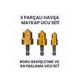 SENBANG 3 Parça Havşa Matkap Uç Boru Genişletme Raybalama Uç 20-25-32