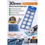 Senbang 30 Mm Elmas Kesici Disk Seti 10 Lu + 2 Mandren Cam Mermer Seramik Taş Kesme Mini Matkap Uyumlu