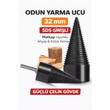 SENBANG 32 mm SDS Girişli Odun Yarma Ucu – Matkap Uyumlu Çelik Odun Ayırıcı Aparat – Ahşap Kütük Yarma