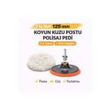 SENBANG 3’lü Set 125 mm Koyun Kuzu Postu Pedi + Cırt Taban + M14 Adaptör | Pasta Cila Polisaj Seti