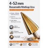 SENBANG 4–52 mm Basamaklı Matkap Ucu | Titanyum Kaplama | Çelik & Metal Delme | Kademeli Delik Açma
