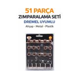 Senbang 51 Parça Zımparalama Seti Dremel Uyumlu Ahşap Metal Plastik Zımpara Ve Gravür Seti