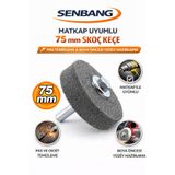 SENBANG 75 mm Skoç Keçe Matkap Uyumlu – Metal Yüzey Temizleme, Pas Alma ve Parlatma Diski Civatalı Somunlu