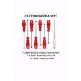 SENBANG 8’li Tornavida Seti – 7 Adet Düz & Yıldız Tornavida + Kontrol Kalemi | Ev ve Hobi Kullanımı