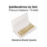 SENBANG Dremel ve Gravür Uyumlu Ahşap Oyma – Şekillendirme Uç Seti (Titanyum Kaplama – 10 Adet)