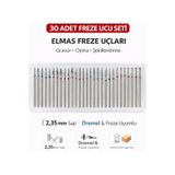 SENBANG Elmas Freze Ucu Seti 30 Parça – 2.35 mm Sap Dremel Uyumlu Gravür Oyma Uçları