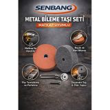 SENBANG Metal Bileme Taşı Seti Matkap Uyumlu – Çelik Bıçak Bileme, Parlatma ve Temizleme Disk Seti Adaptörlü