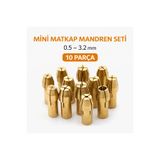 SENBANG Mini Matkap Mandren Adaptörü 10’lu Set 0.5–3.2 mm Pirinç Dremel & Gravür Uyumlu