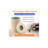 SENBANG Yün Parlatma Diski 115 mm 10’lu Set – İnce Keçe Polisaj Diski – Metal ve Oto Cila