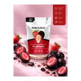 SENChOCO Bitter Çikolata Kaplı Dondurularak Kurutulmuş Çilek - Belçika Çikolatalı Draje 70 g